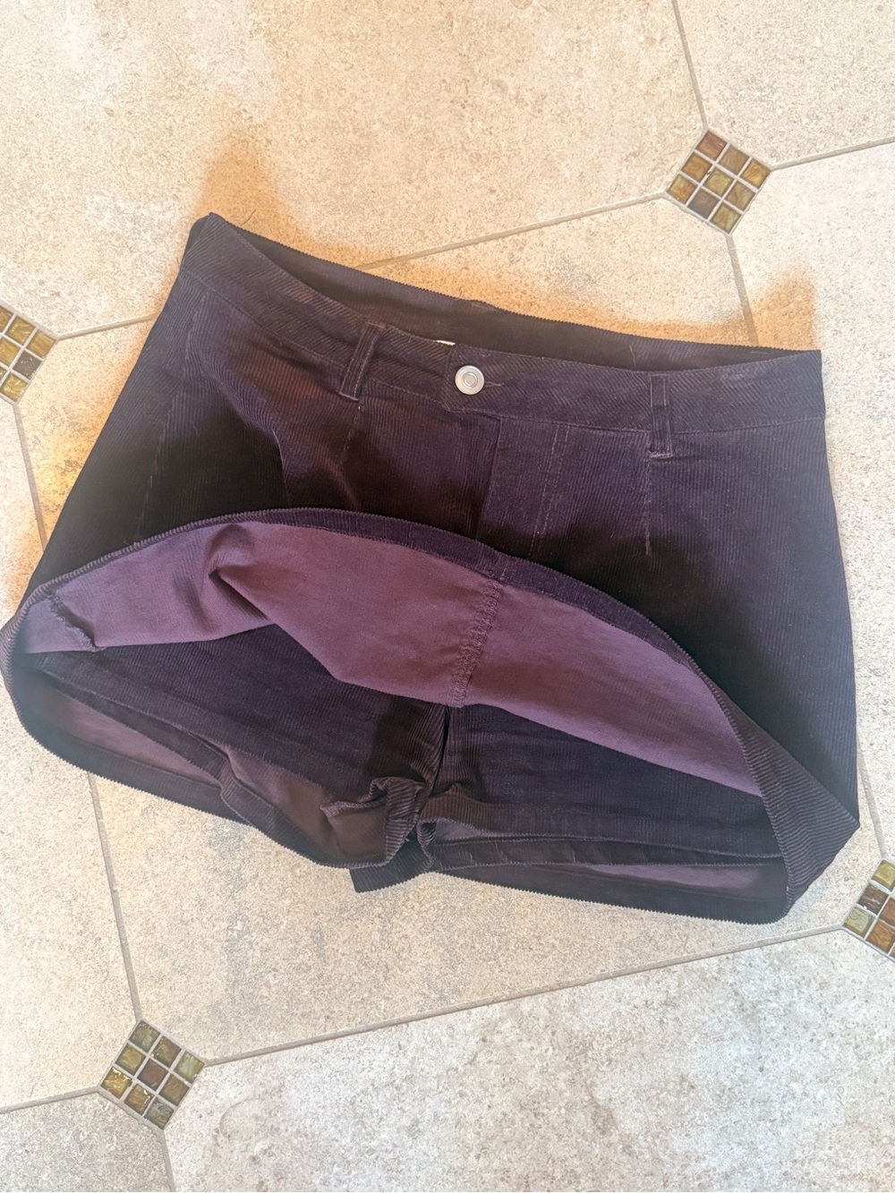 Altar'd State Plum Corduroy Mini Skort - Picture 3 of 6